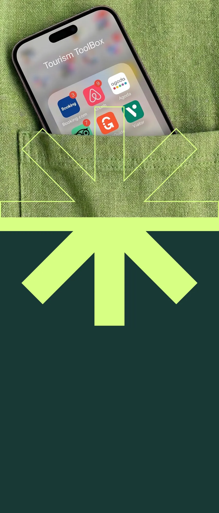 Pocket-ready tourism tools mobile background